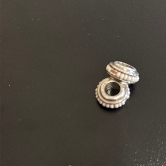 Brighton silver spacer beads with tiny white beads. - Picture 3 of 4